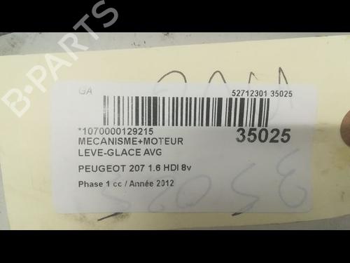Used Front left window mechanism PEUGEOT 207 (WA_, WC_) 1.6 HDi (92 hp) 9598944