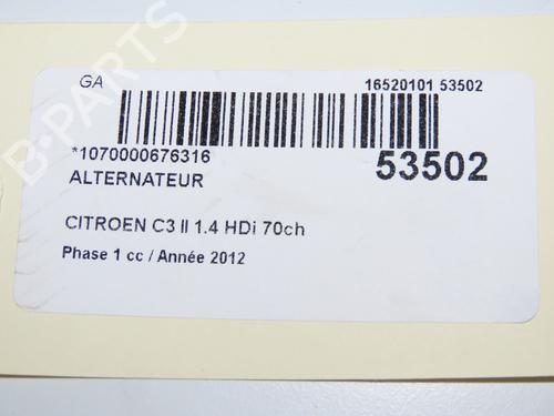 Alternator CITROËN C3 II (SC_) 1.4 HDi 70 (SC8HZC, SC8HR0, SC8HP4) | BP32129602M7 