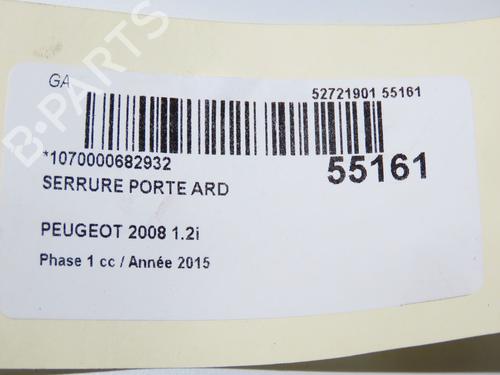 Højre bagtil lås PEUGEOT 2008 I (CU_) 1.2 VTi (82 hp) 32100497