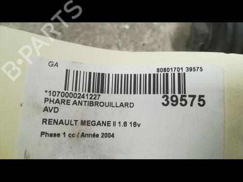 Used Right front fog light RENAULT MEGANE II (BM0/1_, CM0/1_) 1.6 16V (BM0C, CM0C) (113 hp) 9608767