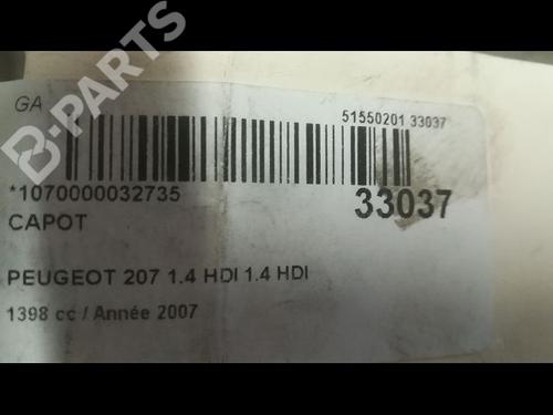 Hood PEUGEOT 207 (WA_, WC_) 1.4 HDi | BP9615617C1 