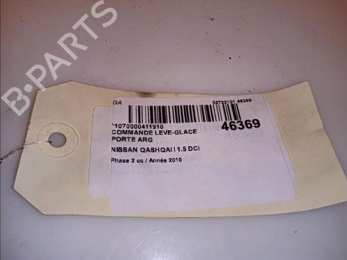Used Left rear window switch NISSAN QASHQAI I (J10, NJ10) 1.5 dCi (106 hp) 12198075