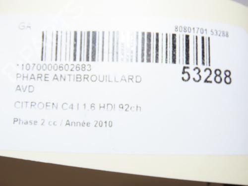 Right front fog light CITROËN C4 I (LC_) 1.6 HDi | BP28832397C31