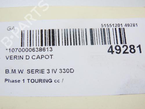 Used Hood lift support BMW 3 Touring (E46) 330 d (184 hp) 28801884