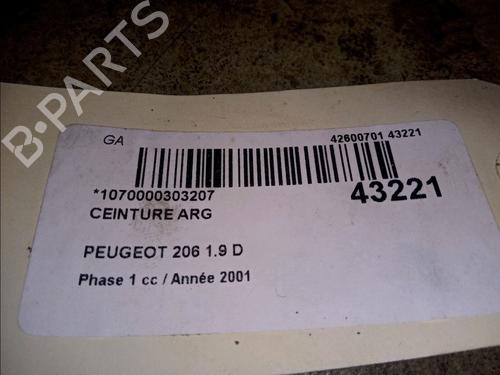 Venstre bak beltestrammer PEUGEOT 206 Hatchback (2A/C) 1.9 D (69 hp) 23175160