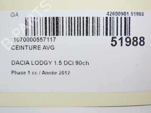 Front left seatbelt DACIA LODGY (JS_) 1.5 dCi (JSMC, JSAF) | BP28801836I26 - Image 6