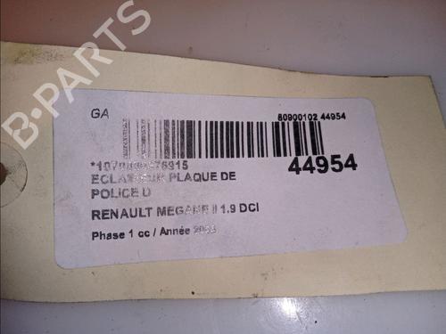 Used Licence plate light RENAULT MEGANE II (BM0/1_, CM0/1_) 1.9 dCi (BM0G, CM0G) (120 hp) 14880644