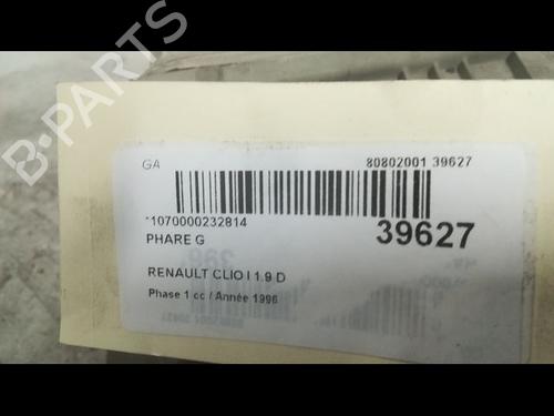 Used Left headlight RENAULT CLIO I (B/C57_, 5/357_) 1.9 D (B/C/S576, B/C/S57L) (64 hp) 9607948