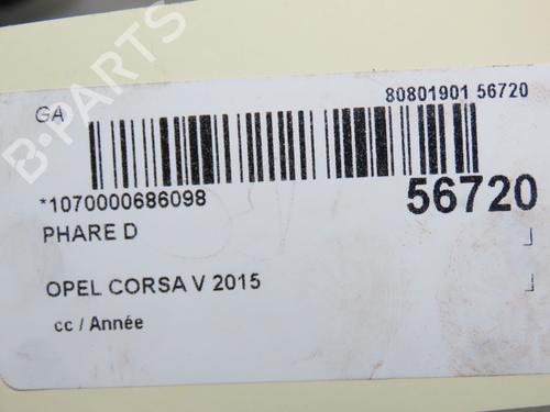 Used Right headlight OPEL CORSA D (S07) 1.2 (L08, L68) (86 hp) 30978896