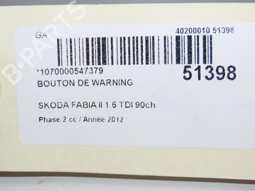 Warning switch SKODA FABIA II (542) 1.6 TDI | BP28967782I22 - Image 4