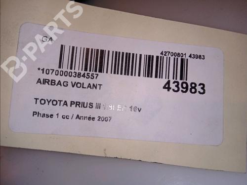 Driver airbag TOYOTA PRIUS Liftback (_W2_) 1.5 Hybrid (NHW20_, NHW20R) | BP11101786C9 