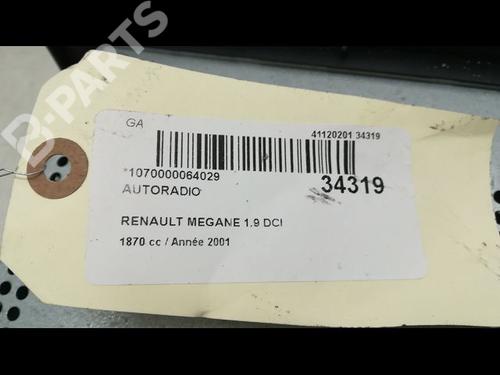 Radio RENAULT MEGANE I (BA0/1_) 1.9 dCi (BA05, BA1F) | BP9595254E6 