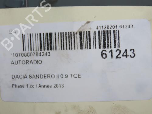 Radio DACIA SANDERO II TCe 90 (B8M1, B8MA, B8AC) | BP40241031E6 - Image 5