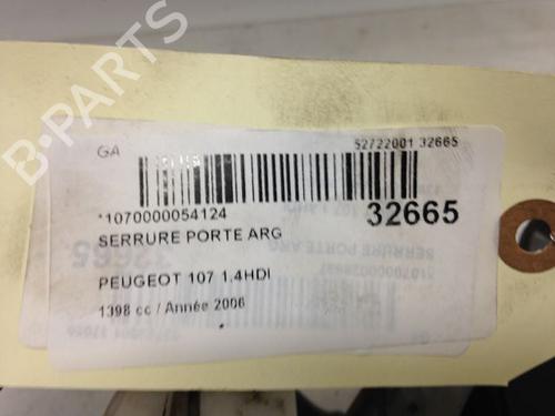 Used Rear left lock PEUGEOT 107 (PM_, PN_) 1.4 HDi (54 hp) 9594283
