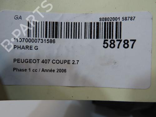 Used Left headlight Left headlight PEUGEOT 407 Coupe (6C_) 2.7 HDi (204 hp) 34640195 34640195