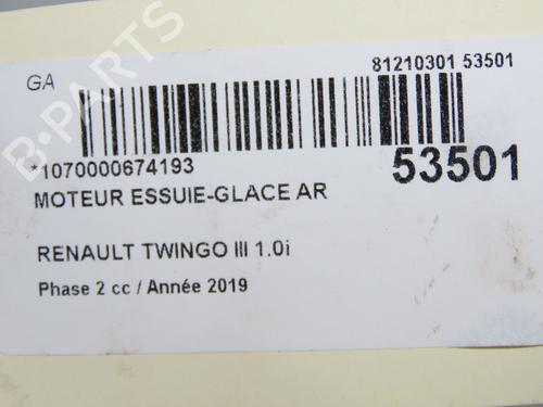 Used Rear wiper motor RENAULT TWINGO III (BCM_, BCA_) 1.0 SCe 75 (73 hp) 32332414