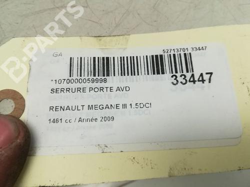 Front right lock RENAULT MEGANE III Hatchback (BZ0/1_, B3_) 1.5 dCi (BZ0C) | BP9595089C97 