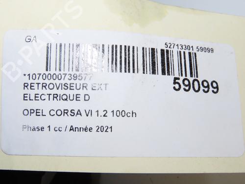 right-mirror-opel-corsa-f-p2jo-2019-37185861 main image
