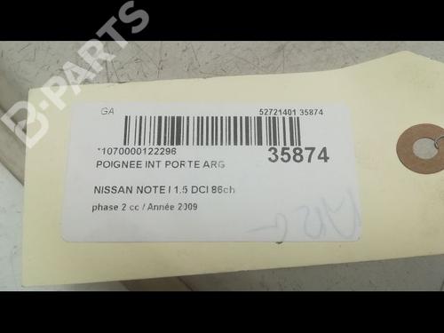 Rear left interior door handle NISSAN NOTE (E11, NE11) 1.5 dCi | BP9598418I15 