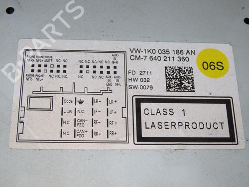 Used Radio Radio VW GOLF VI (5K1) 1.4 (80 hp) 14951134 14951134