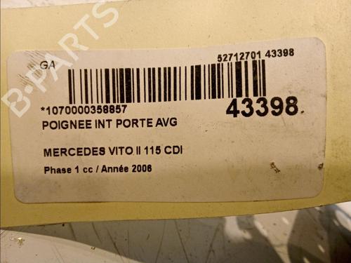 Used Front left interior door handle Front left interior door handle MERCEDES-BENZ VITO / MIXTO Van (W639) 115 CDI (639.601, 639.603, 639.605) (150 hp) 11102404 11102404