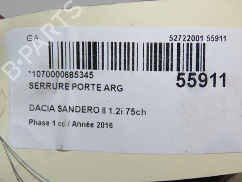 Venstre bagtil lås DACIA SANDERO II 1.2 (73 hp) 30691895