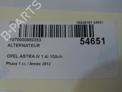 Alternator OPEL ASTRA J (P10) 1.4 (68) | BP36493465M7 - Image 3