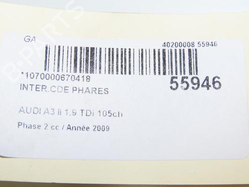 Headlight switch AUDI A3 Sportback (8PA) 1.9 TDI | BP31935973I24