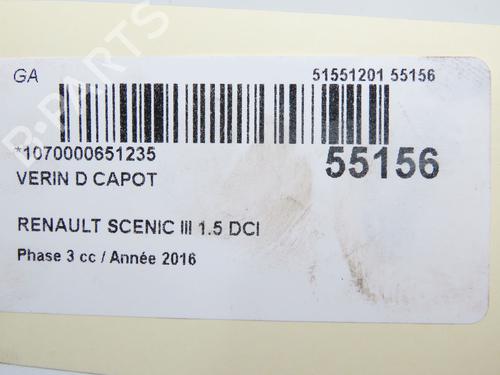 Used Hood lift support RENAULT SCÉNIC III (JZ0/1_) 1.5 dCi (110 hp) 32377386