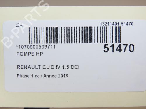 Used Injection pump RENAULT CLIO IV (BH_) 1.5 dCi 90 (90 hp) 19689926