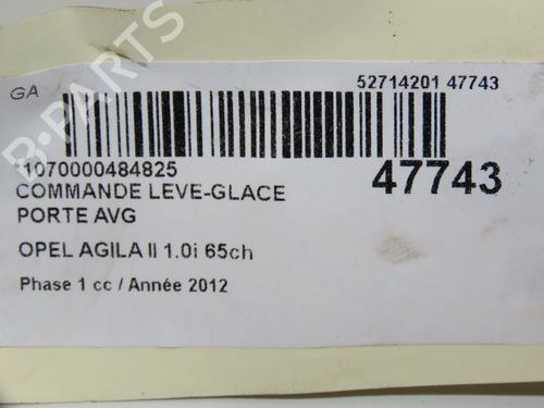 Left front window switch OPEL AGILA (B) (H08) 1.0 (F68) | BP23125059I27 
