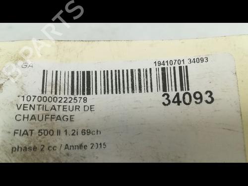 Used Heater blower motor Heater blower motor FIAT 500 (312_) 1.2 (312AXA1A) (69 hp) 36493651 36493651