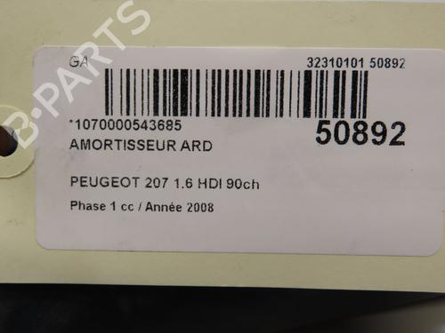 Used Right rear shock absorber PEUGEOT 207 SW (WK_) 1.6 HDi (90 hp) 19701462
