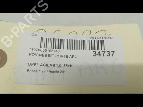 Used Rear left interior door handle OPEL AGILA B (H08) 1.0 (F68) (68 hp) 9597546