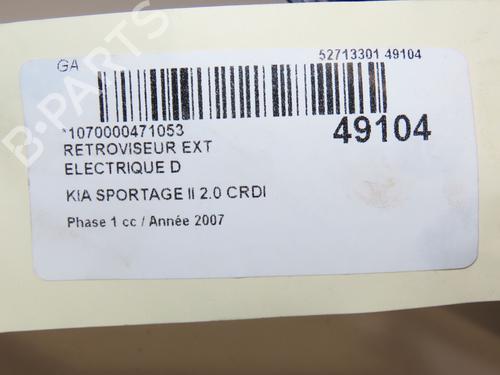 Right mirror KIA SPORTAGE II (JE_, KM_) 2.0 CRDi | BP28968620C27