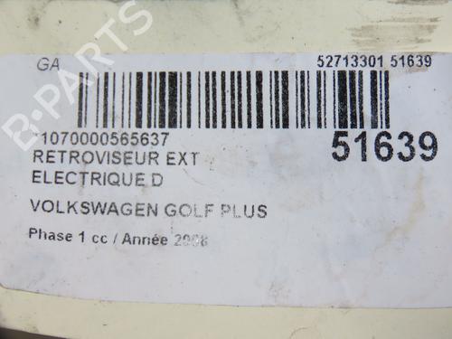 Used Right mirror VW GOLF PLUS V (5M1, 521) 1.9 TDI (105 hp) 28831352