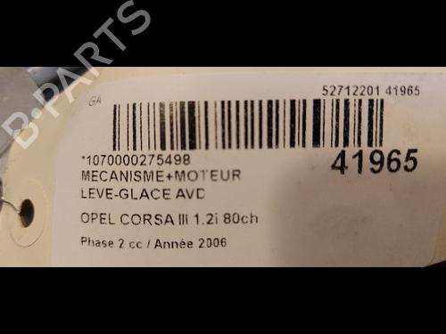 Used Front right window mechanism OPEL CORSA C (X01) 1.2 Twinport (F08, F68) (80 hp) 9613317