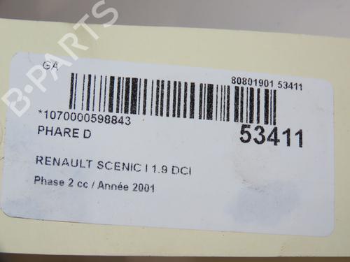Koplamp rechts RENAULT SCÉNIC I MPV (JA0/1_, FA0_) 1.9 dCi (JA05, JA1F) (102 hp) 29128805