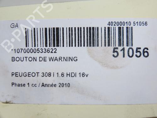 Used Warning switch Warning switch PEUGEOT 308 I (4A_, 4C_) 1.6 HDi (92 hp) 26383587 26383587