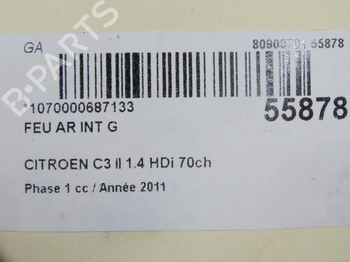 Used Left tailgate light Left tailgate light CITROËN C3 II (SC_) 1.4 HDi 70 (SC8HZC, SC8HR0, SC8HP4) (68 hp) 31179757 31179757