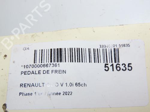 Used Break pedal RENAULT CLIO V (B7_) 1.0 SCe 65 (B7MG) (67 hp) 29441683