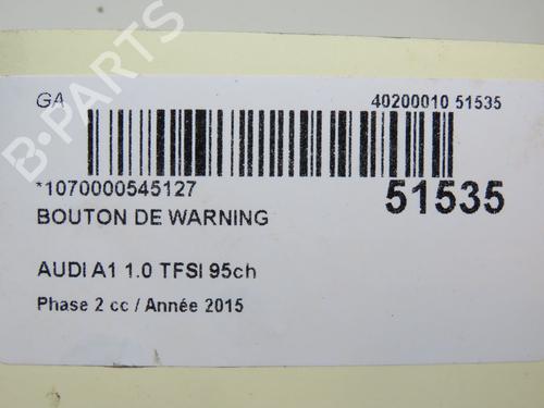 Used Warning switch AUDI A1 Sportback (8XA, 8XF) 1.0 TFSI (95 hp) 21755514
