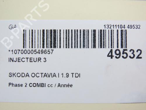 Used Injector SKODA OCTAVIA I Combi (1U5) 1.9 TDI (90 hp) 19162101