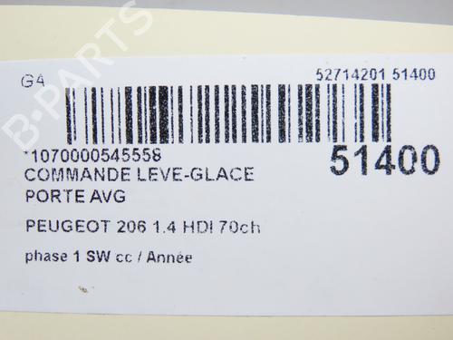 Left front window switch PEUGEOT 206 SW (2E/K) 1.4 HDi | BP21799832I27 