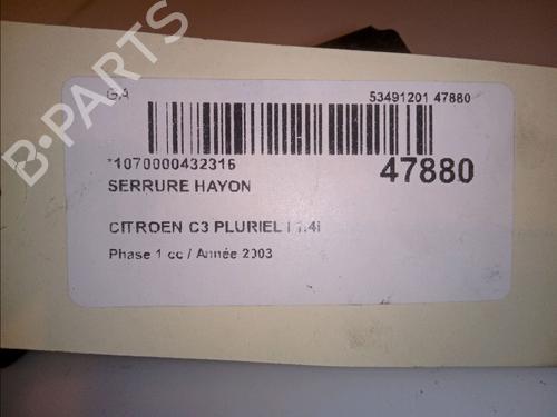 Used Tailgate lock CITROËN C3 Pluriel (HB_) 1.4 (73 hp) 23177329