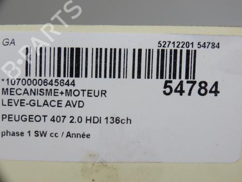 Used Front right window mechanism PEUGEOT 407 SW (6E_, 6D_) 2.0 HDi 135 (136 hp) 30630872