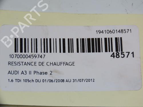 Heater resistor AUDI A3 Sportback (8PA) 1.6 TDI | BP17193482M108