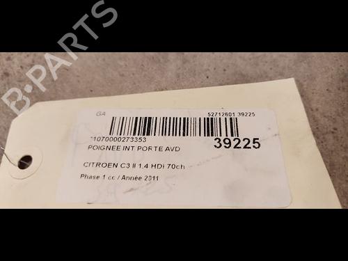 Used Front right interior door handle CITROËN C3 II (SC_) 1.4 HDi 70 (SC8HZC, SC8HR0, SC8HP4) (68 hp) 9612969