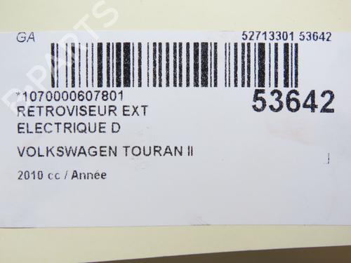 Used Right mirror VW TOURAN (1T3) 2.0 TDI (140 hp) 28968656