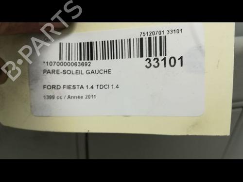 Used Left sun visor FORD FIESTA VI (CB1, CCN) 1.4 TDCi (70 hp) 9595191